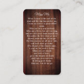 Rustikales Waldgrün Beerdigung Gedenkkarte Telefonnummerkarte (Rückseite)