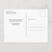 Rustikales Waldgrün Land Hochzeit Save the Date Ankündigungspostkarte (Rückseite)