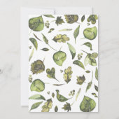 Rustikales Waldgrün-moderne Hochzeit Einladung (Rückseite)