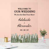 Rustikales Waldgrün Willkommenshochzeit Acrylschild (Hochzeit)