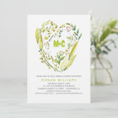 Rustikales Waldgrün winden Brautparty Einladung (Stehend Vorderseite)