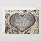 Rustikales Waldherz in Baumhochzeit Einladung (Vorderseite)