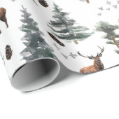 Rustikales Waldhirsch-Weihnachten  Geschenkpapier (Rolleneckpunkt)