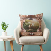 Rustikales Waldhochzeits-Foto-hölzerne Platte Kissen (Stuhl )