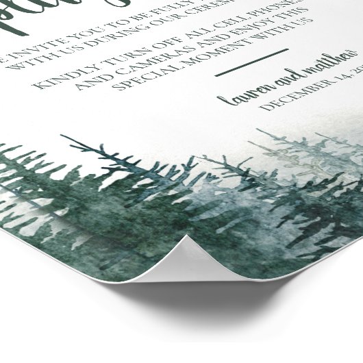 Rustikales Waldhochzeitungplakat Poster (Ecke)