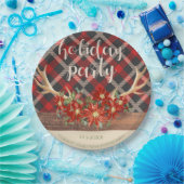 Rustikales Waldland Antler und Kariert Pappteller (Party)