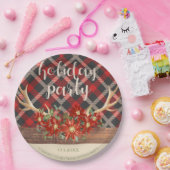 Rustikales Waldland Antler und Kariert Pappteller (Party)