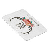 Rustikales Waldland Deer Antler Bouquet Save the D Magnet (Rechte Seite)