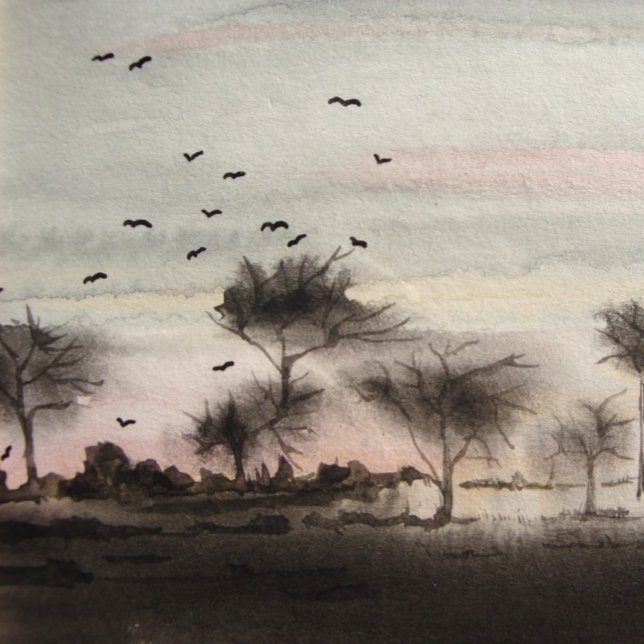 rustikales Waldland Herbst Landschaft Sonnenunterg Kissen (Von Creator hochgeladen)