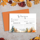 Rustikales Waldland Herbstrezepkarte