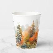 Rustikales Waldland Herbstwald Brautparty Pappbecher (Rückseite)