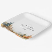 Rustikales Waldland Herbstwald Brautparty Pappteller (Gewinkelt)