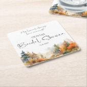 Rustikales Waldland Herbstwald Brautparty Rechteckiger Pappuntersetzer (angewinkelt)