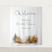 Rustikales Waldland Herbstwald Brautparty Wandteppich (Vorderseite)