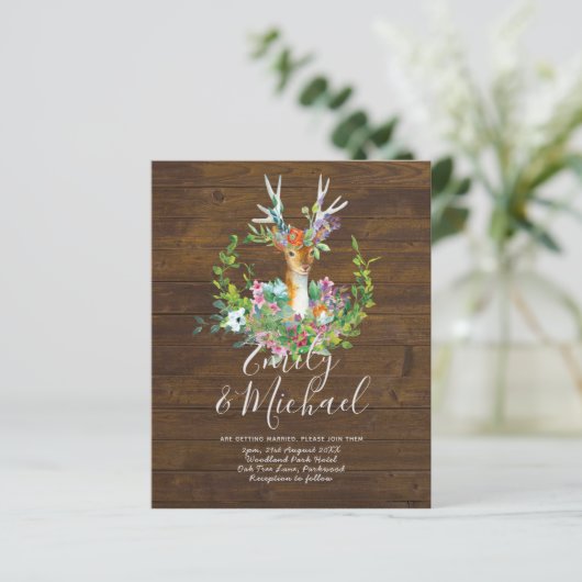 Rustikales Waldland Hirsch Blumenzwiebeln lädt ein (Stehend Vorderseite)