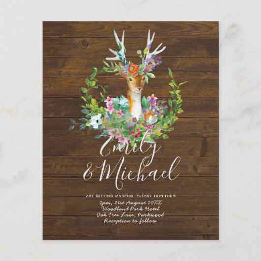 Rustikales Waldland Hirsch Blumenzwiebeln lädt ein (Vorderseite)