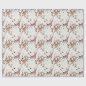 Rustikales Waldland Hirsch Botanisch Geschenkpapier (Flach)