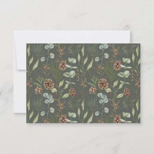 Rustikales Waldland Pinecones auf Grün Bitte beant (Rückseite)