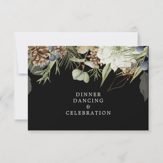 Rustikales Waldland Pinecones | Hochzeitsempfangsk (Rückseite)