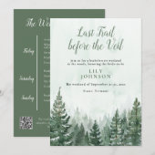 Rustikales Waldlandlager Bachelorette Wochenende Einladung (Vorne/Hinten)