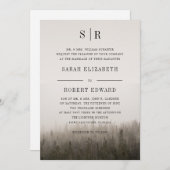 Rustikales Waldmisti Landschaft Probe Abendessen Einladung (Vorne/Hinten)