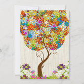 Rustikales Waldpflaster Blumenbäume Einladung (Rückseite)