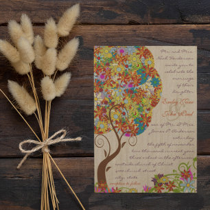 Rustikales Waldpflaster Blumenbäume Einladung