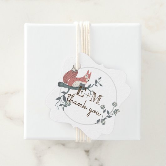 Rustikales Waldrössling Mit Monogramm Danke Geschenkanhänger (Beispiel)