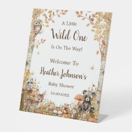 Rustikales Waldschutzzeichen für neutrale Babydusc Sockelschild