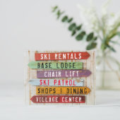 Rustikales Waldskigebiet Richtung Pfeile Postkarte (Stehend Vorderseite)