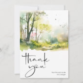 Rustikales Waldwald-Brautparty Dankeskarte (Vorderseite)