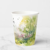 Rustikales Waldwald-Brautparty Pappbecher (Rückseite)