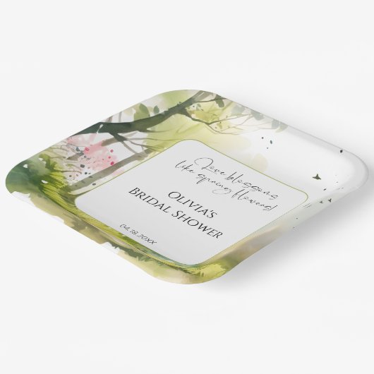 Rustikales Waldwald-Brautparty Pappteller (Gewinkelt)