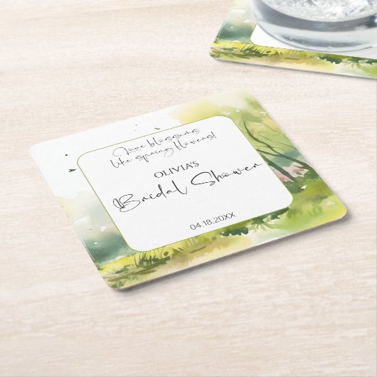 Rustikales Waldwald-Brautparty Rechteckiger Pappuntersetzer (angewinkelt)