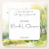 Rustikales Waldwald-Brautparty Rechteckiger Pappuntersetzer (Vorderseite)