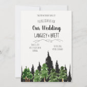 Rustikales Waldwasser Hochzeit Einladung (Vorderseite)