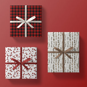 rustikales Waldweide-Weihnachtsgeschenk Geschenkpapier Set