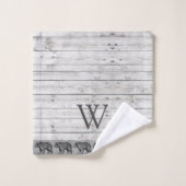 Rustikales Walking Bären Monogramm Badhandtuch Set (Waschlappen)