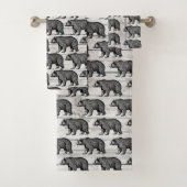 Rustikales Walking Bear Shiplap Holzbath Handtuch  Badhandtuch Set (Insitu)