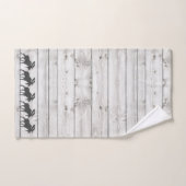 Rustikales Walking Elch Holzmuster Badhandtuch Set (Handtuch)