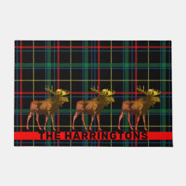 Rustikales Wandern Elch Kariert Fußmatte