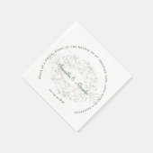 Rustikales Wappen Elfenbein Smaragdgrüne gotische  Serviette (Ecke)