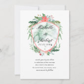 rustikales Wappen Monogramm Hochzeit Einladung (Vorderseite)