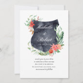 rustikales Wappen Monogramm Hochzeit Einladung (Vorderseite)