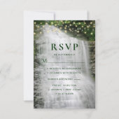 Rustikales Wasserfall-Strandlicht-Hochzeitsszenari RSVP Karte (Vorderseite)