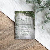Rustikales Wasserfall-Strandlicht-Hochzeitsszenari RSVP Karte