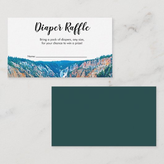 Rustikales Wasserfall-Windeln Begleitkarte (Vorne/Hinten)