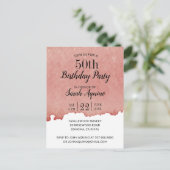 Rustikales Wasserfarben 50. Geburtstag Weinthema Einladungspostkarte (Stehend Vorderseite)