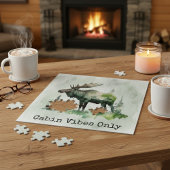 Rustikales Wasserfarben-Elch personalisiertes Fami Puzzle