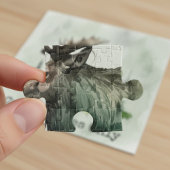 Rustikales Wasserfarben-Elch personalisiertes Fami Puzzle